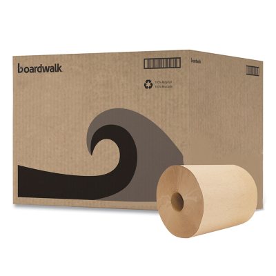 boardwalk hardwound ply towels recycled economy rolls ft brown paper samsclub