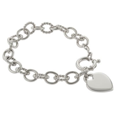 Sterling Silver Heart Tag Bracelet - Sam's Club