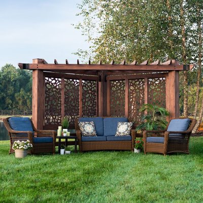 Backyard Discovery Cedar Cabana Pergola  with Decorative 