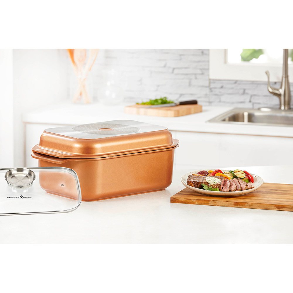 Copper Chef Wonder Cooker Roasting Pan 12.5 Qt Multi Use Cookware Non