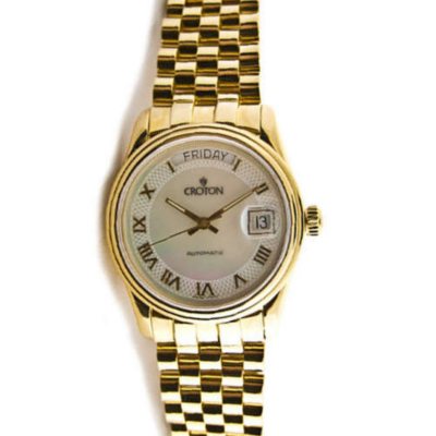 Croton 18K Yellow Gold Swiss Automatic Watch - Sam's Club