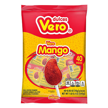 Dulces Vero Mango Spicy Lollipops (1.4 lbs., 40 ct.) - Sam ...