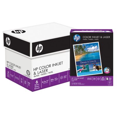 Download HP Color Inkjet & Laser Paper, 24lb, 97 Bright, 8 1/2" x 11", 2,400 Sheets - Sam's Club