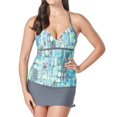 country tankini swim swimsuit ladies piece sams club spearmint triple strap swimwear skirt grey options samsclub