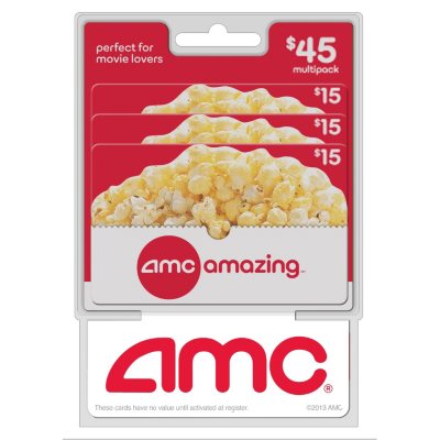 Amc Theatres Gift Cards 3 X 15