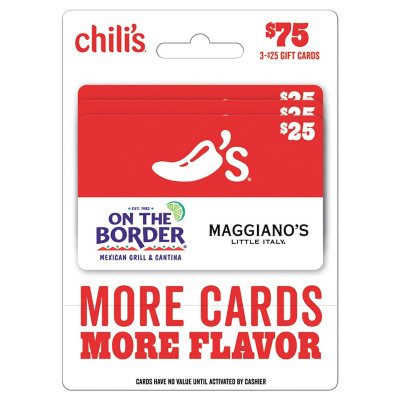 Chili S Maggiano On The Border And Macaroni Grill 75 Value Gift Cards
