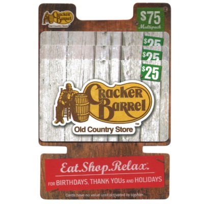 Cracker Barrel 75 Multi Pack 3 25 Gift Cards Sam S Club   0079936610937 A