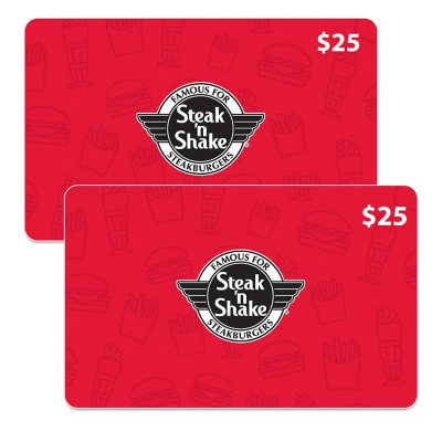 Top Rated Steak N Shake 50 Value Gift Cards 2 X 25