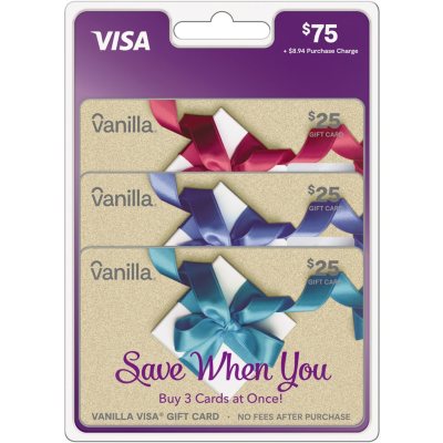 Vanilla® Visa® Gift Card $75 Value Gift Cards - 3 x $25 ...