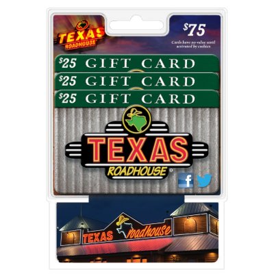 Texas Roadhouse 75 Value Gift Cards 3 X 25