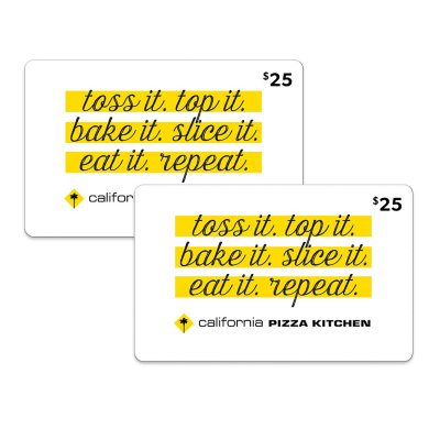 California Pizza Kitchen 50 Value Gift Cards 2 X 25