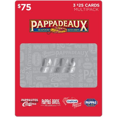 Pappas Restaurants 75 Value Gift Cards 3 X 25