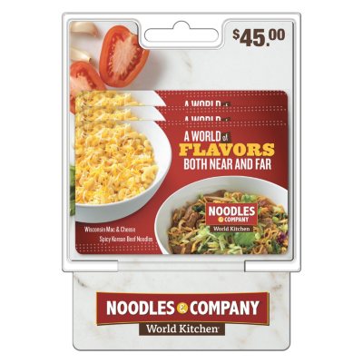 Noodles World Kitchen $45 Value Gift Cards - 3 x $15 - Sam's Club
