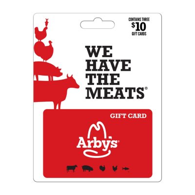 Arby S 30 Value Gift Cards 3 X 10