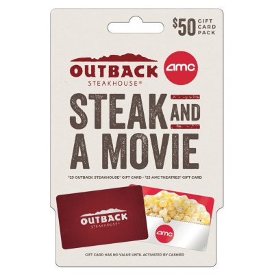 Outback & AMC Dinner and a Movie $50 Value Gift Cards - 2 ...