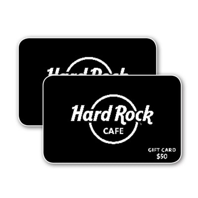 Hard Rock Cafe 100 Value Gift Cards 2 X 50