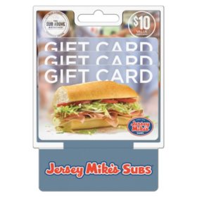 Jersey Mike's $30 Value Gift Cards - 3 x $10 - Sam's Club