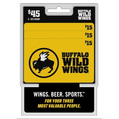 Buffalo Wild Wings 45 Multi Pack 3 15 Gift Cards