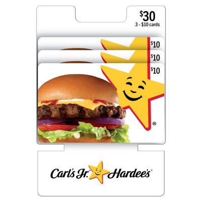 Carl's Jr. / Hardee's $30 Value Gift Cards - 3 x $10 - Sam ...