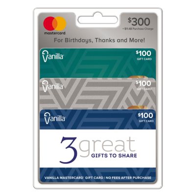 Vanilla® Mastercard® $300 Value Gift Cards - 3 x $100 ...