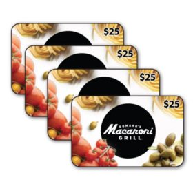 Romano's Macaroni Grill $100 Value Gift Cards - 4 x $25 - Sam's Club