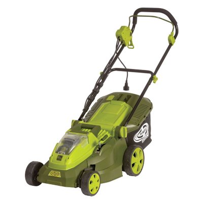 mower lawn hybrid cordless electric 40v joe sun trimmer 173cc string fields edge gas walk behind each