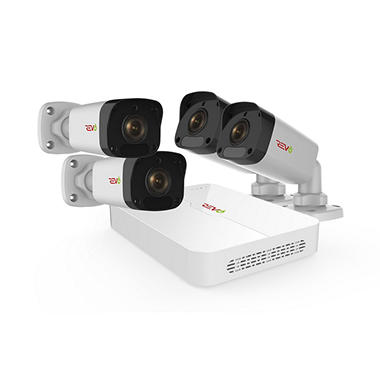 Revo 8-Channel 4K NVR Security System with 2TB HDD, 4 1080P IP Bullet Cameras, 100′ Night Vision