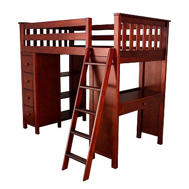 All-in-One Loft Bed with Dresser & Desk