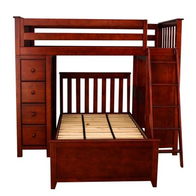 All-in-One Twin-over-Twin Loft Bed with Dresser & Desk