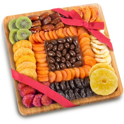 Festive Dried Fruit and Chocolate-Covered Almonds Gift Tray - Sam's Club