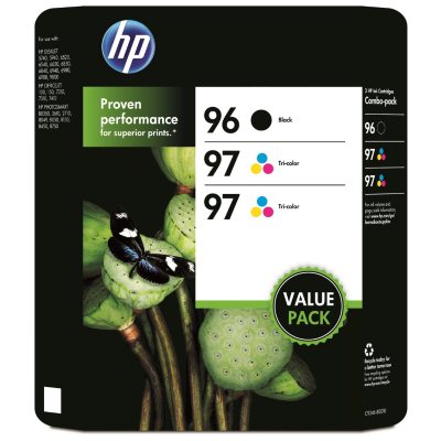 HP 96/97/97 Original Ink Cartridge, Black/Tri-Color (3 pk., 860 Page ...