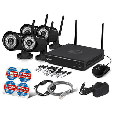 Swann Wi-Fi / Wireless 4-Channel 1080p DVR Surveillance System with 1TB HDD, H.264 Video Compression Recording