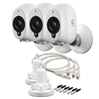 Swann Smart Security Wire-Free 1080p Security Camera 3-Pack with 2 Stands