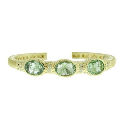 Judith Ripka Green Quartz Three-Stone Bracelet - Sam's Club