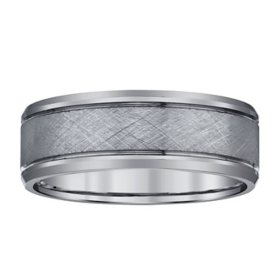 Men's 8mm Tungsten Textured Wedding Band - Sam's Club