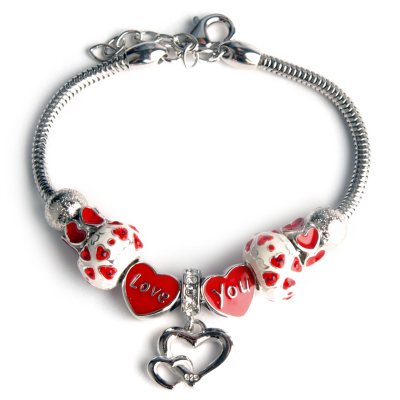Heart and Love Charm Bracelet in Sterling Silver - Sam's Club