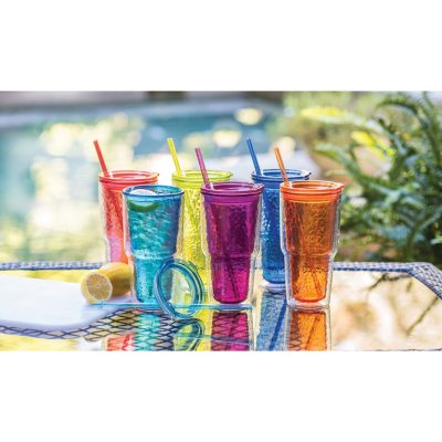 hammered oz tumblers double tumbler insulated multicolor sipper club sam straw sams straws lid assorted lids
