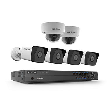 LaView 8-Channel 4MP HD IP NVR Security System with 2TB HDD, 4x 4MP Bullet Cameras, 2x Dome Cameras