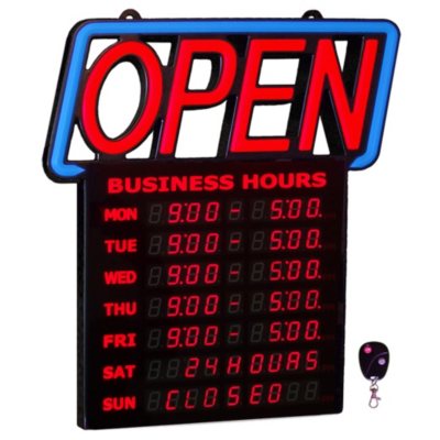 Open Sign - Red and Blue Digital Business Hours - Sam's Club