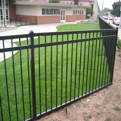 6.5' W x 5' H Traditional Series - 3 Rail Steel Fence Panel - Flat Top ...