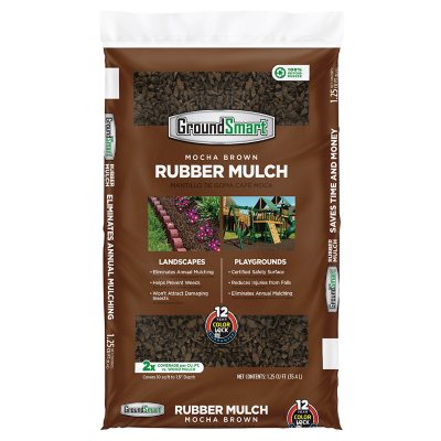 GroundSmart Rubber Mulch - Mocha Brown (1.25 cu ft Bag) - Sam's Club