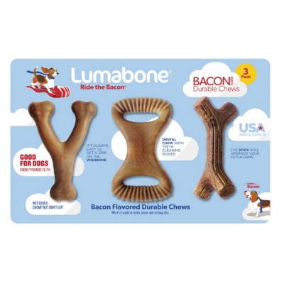 Lumabone Durable Chew Toys, Bacon Flavored (3 pk.) - Sam's Club