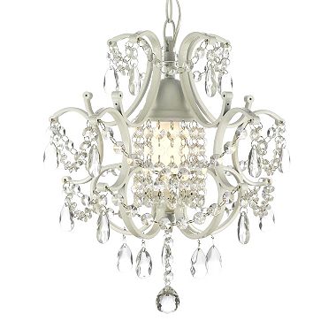 Harrison Lane Wrought-Iron and Crystal White Chandelier