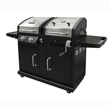 Dyna-Glo 24,000 BTU 2 Burner Dual Fuel Grill with LP Gas and Charcoal Dual Fuel Functionality