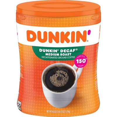 Dunkin' Donuts Decaffeinated Ground Coffee, Medium Roast ...