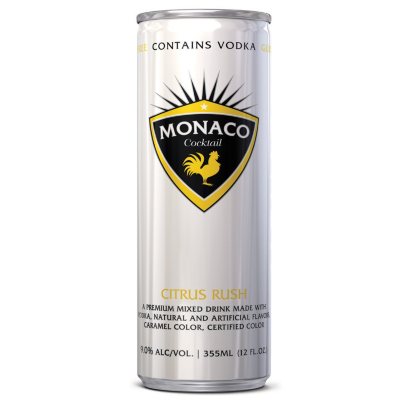 cocktail monaco vodka rush citrus ml pk details
