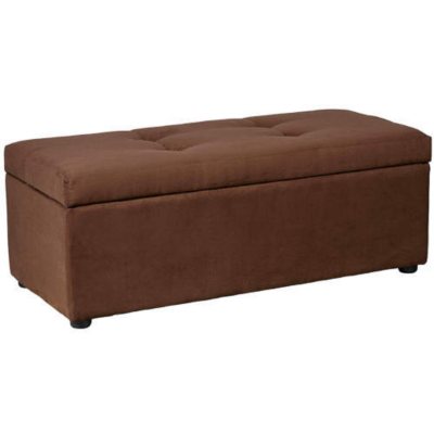 Dark Brown Microfiber Bench Storage Ottoman - Sam's Club