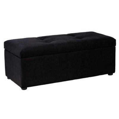 Microfiber Bench Storage Ottoman - Black - Sam's Club