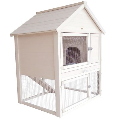 New Age Pet ECOFLEX Huntington Outdoor Two-Level Rabbit Hutch – Townhouse Design For 2-3 Rabbits