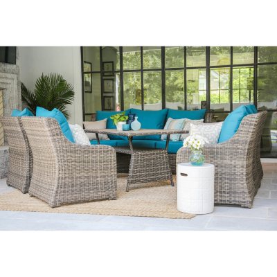 Cedar Grove 9pc Cocktail Seating with Sunbrella Fabric, Various Colors ...